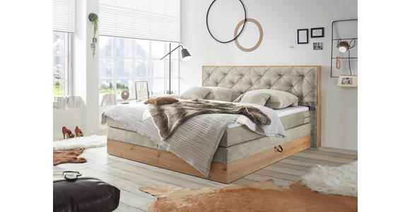 BOXSPRINGBETT 180/200 cm  in Naturfarben, Schlammfarben  - Schlammfarben/Naturfarben, KONVENTIONELL, Holzwerkstoff/Kunststoff (180/200cm) - Esposa