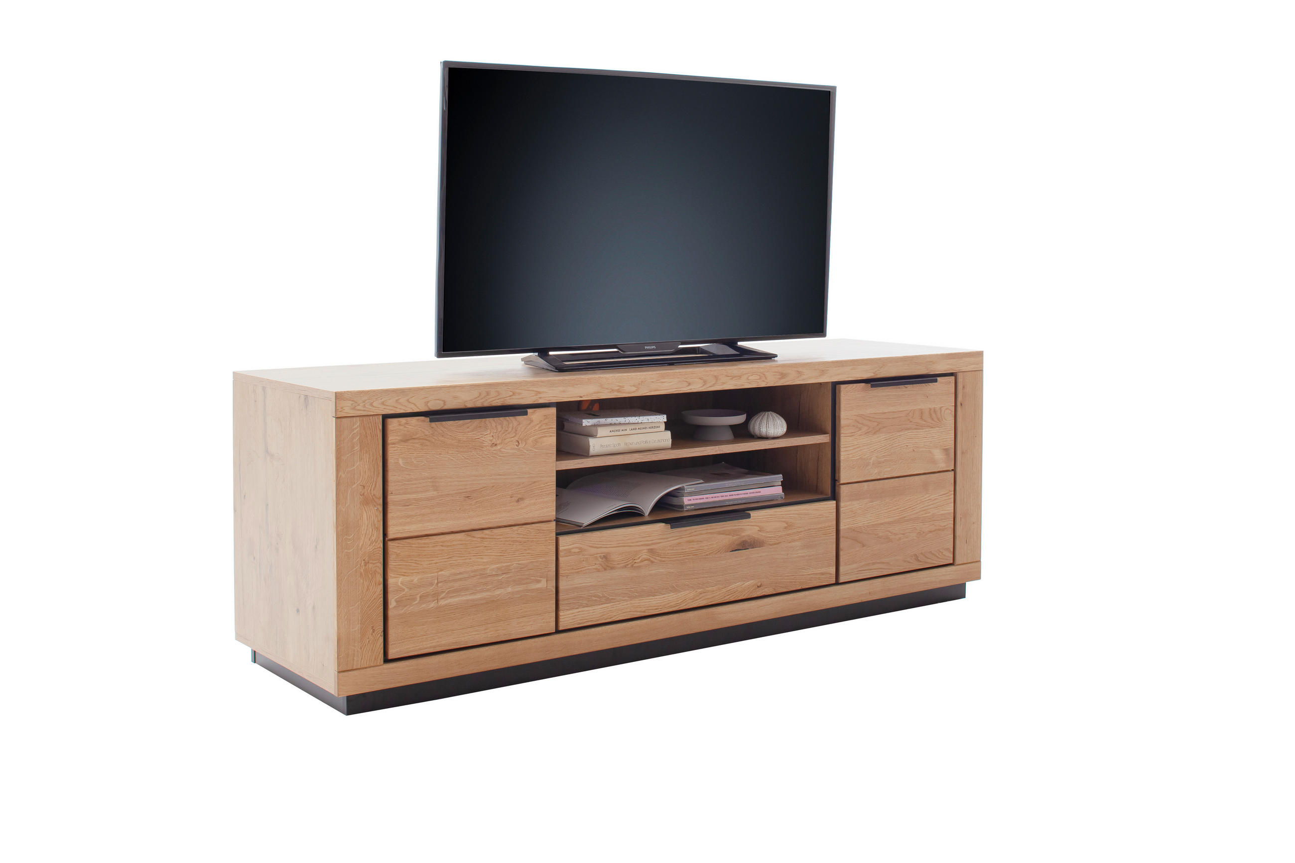 LOWBOARD  in 183/65/54 cm  - Wildeiche/Schwarz, Design, Holz/Holzwerkstoff (183/65/54cm) - MID.YOU