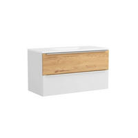 WASCHTISCHKOMBI  - Wildeiche/Edelstahlfarben, Trend, Holzwerkstoff/Stein (100/54/47cm) - Held