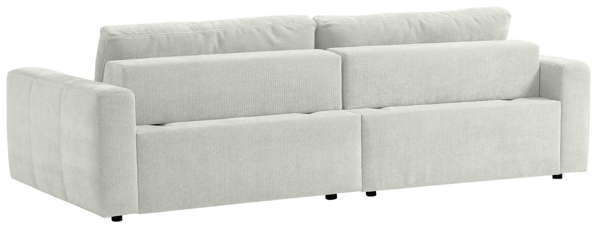 BIGSOFA in Cord Weiß  - Schwarz/Weiß, MODERN, Textil (264/83/126cm) - Trendmanufaktur