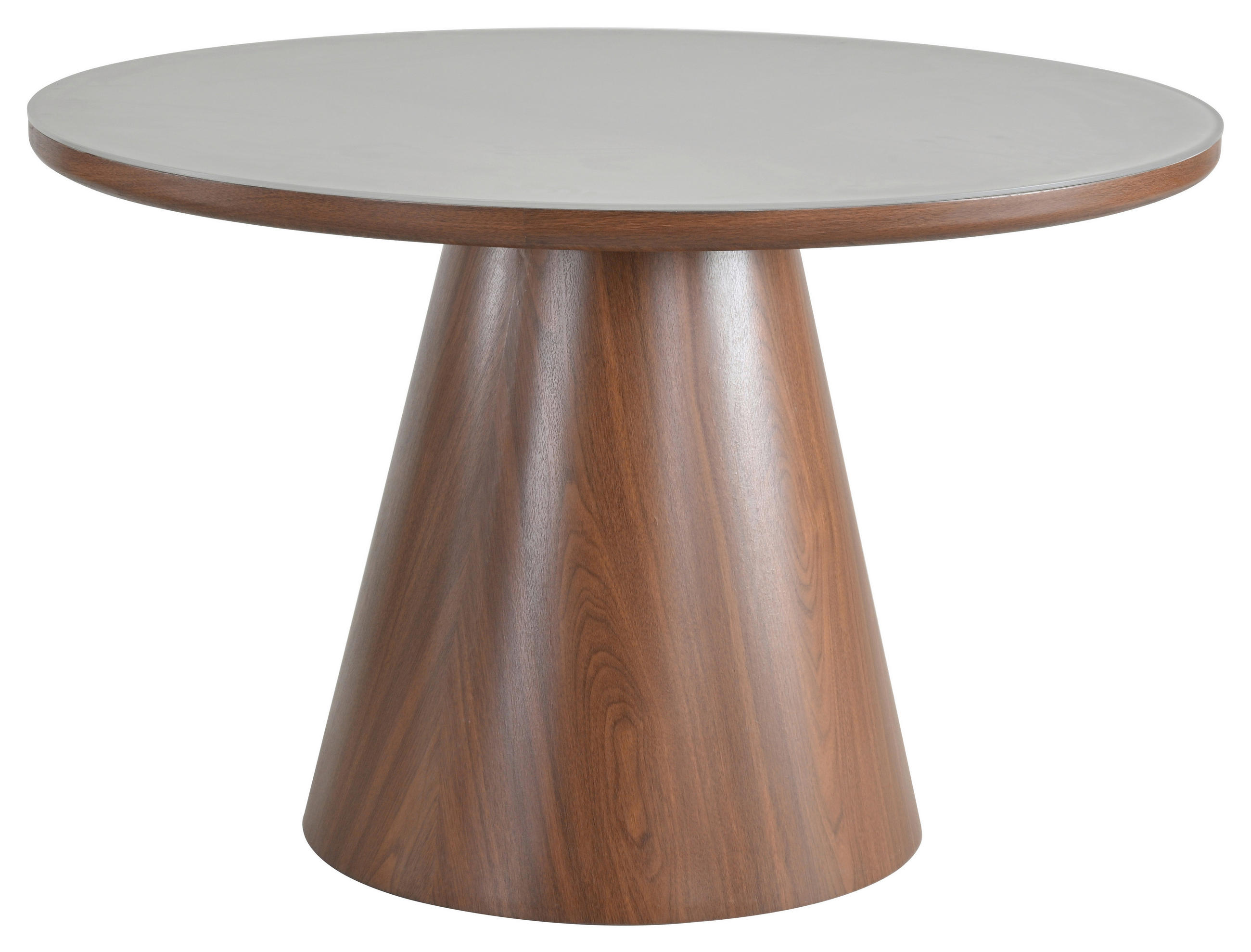 ESSTISCH Nachbildung  Glas, Holzwerkstoff rund Dunkelgrau, Walnussfarben  - Dunkelgrau/Walnussfarben, MODERN, Glas/Holzwerkstoff (120/75cm) - MID.YOU