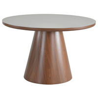 ESSTISCH Nachbildung  Glas, Holzwerkstoff rund Dunkelgrau, Walnussfarben  - Dunkelgrau/Walnussfarben, MODERN, Glas/Holzwerkstoff (120/75cm) - MID.YOU
