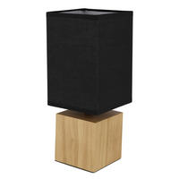 TISCHLEUCHTE 12/12/30 cm   - Schwarz/Naturfarben, KONVENTIONELL, Holz/Textil (12/12/30cm) - Globo