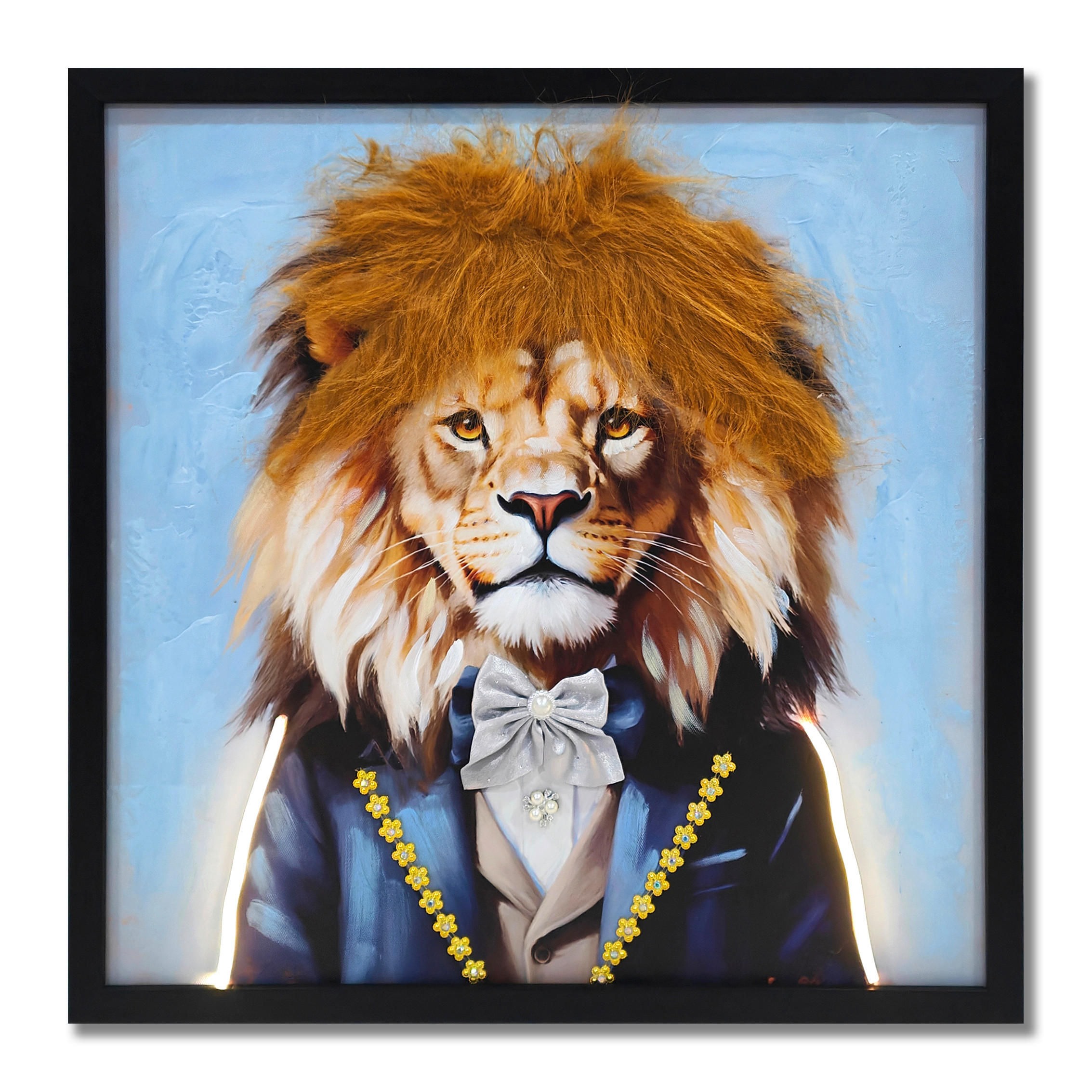 LED-DEKOLEUCHTE George 52/3.3/52 cm  - Multicolor/Schwarz, Basics, Kunststoff/Fell (52/3.3/52cm) - Globo