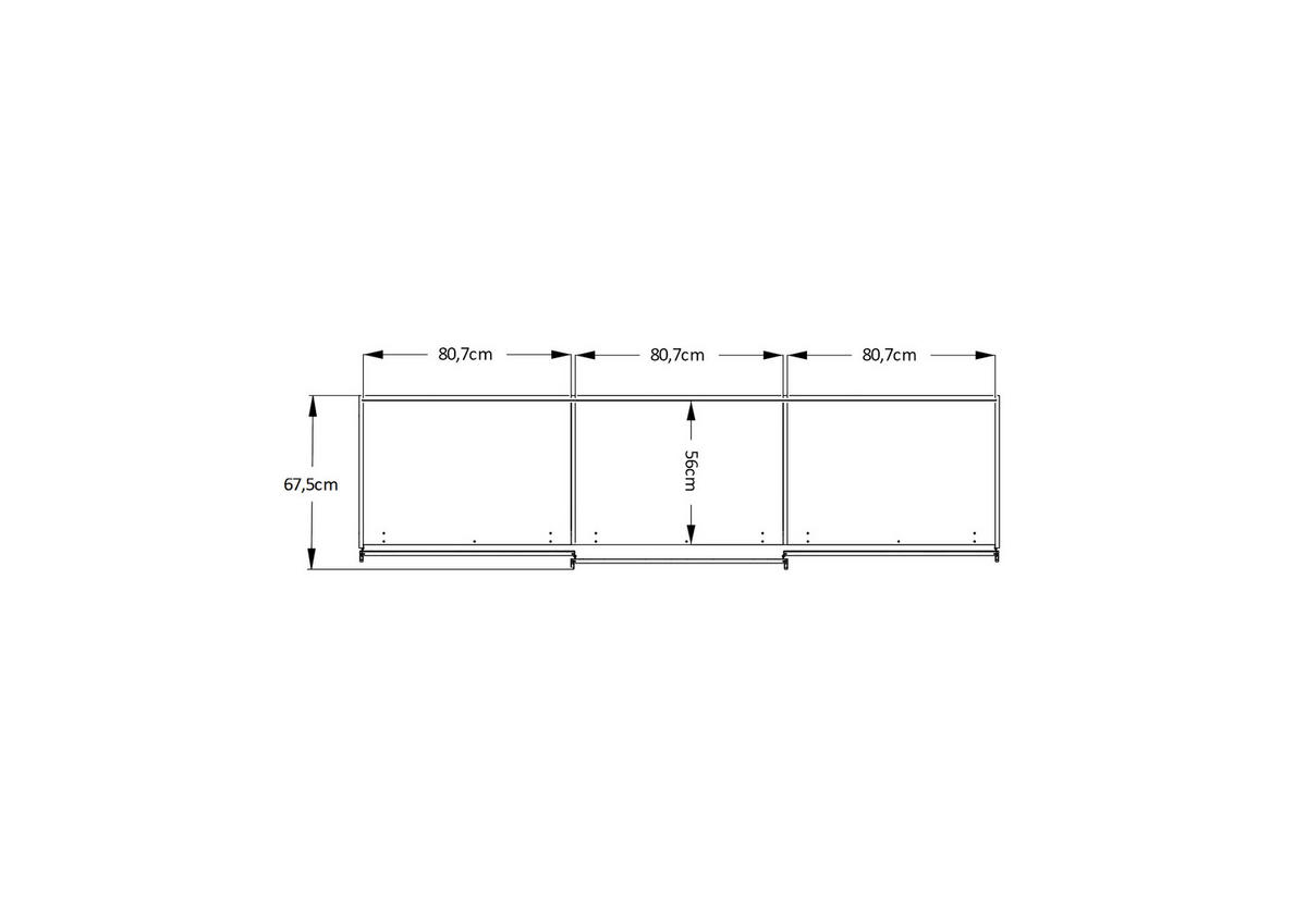 SCHWEBETÜRENSCHRANK 3-türig Hellgrau  - Chromfarben/Hellgrau, Design, Glas/Holzwerkstoff (249/240/68cm) - Moderano