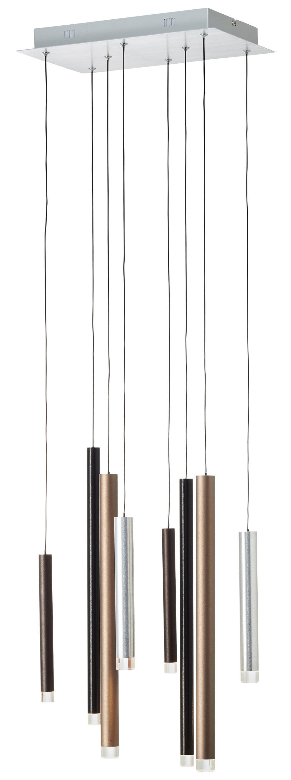 ZÁVĚSNÉ LED SVÍTIDLO, 40/25/180 cm - černá/barvy hliníku, Design, kov/plast (40/25/180cm)