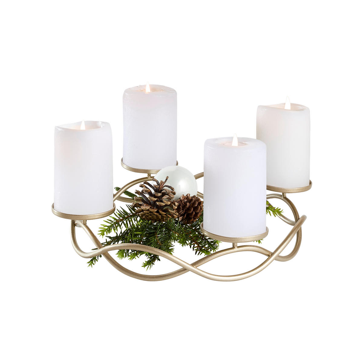 ADVENTSKRANZ  - Goldfarben, Design, Metall (33cm)