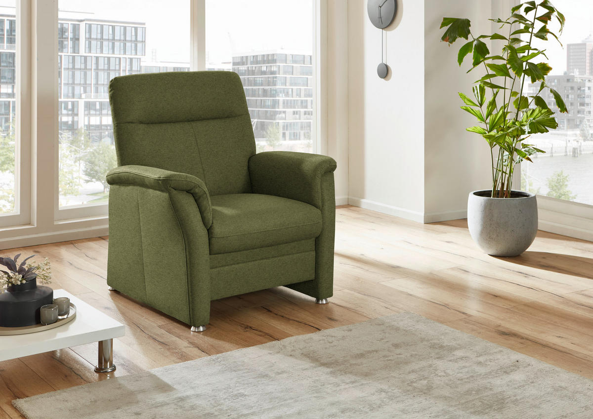 SESSEL in Flachgewebe Grün  - Alufarben/Grün, KONVENTIONELL, Textil/Metall (90/100/89cm) - Beldomo Comfort