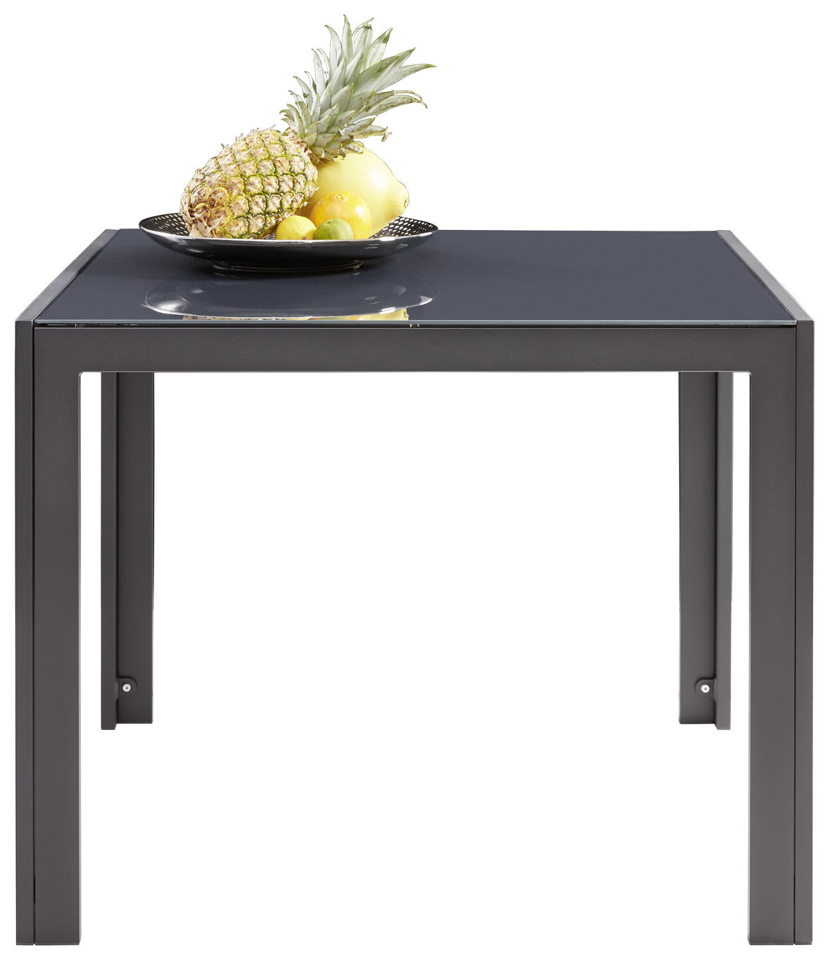STOL VRTNI  antracit  metal, staklo      - antracit, Design, staklo/metal (90/90/72cm) - Xora