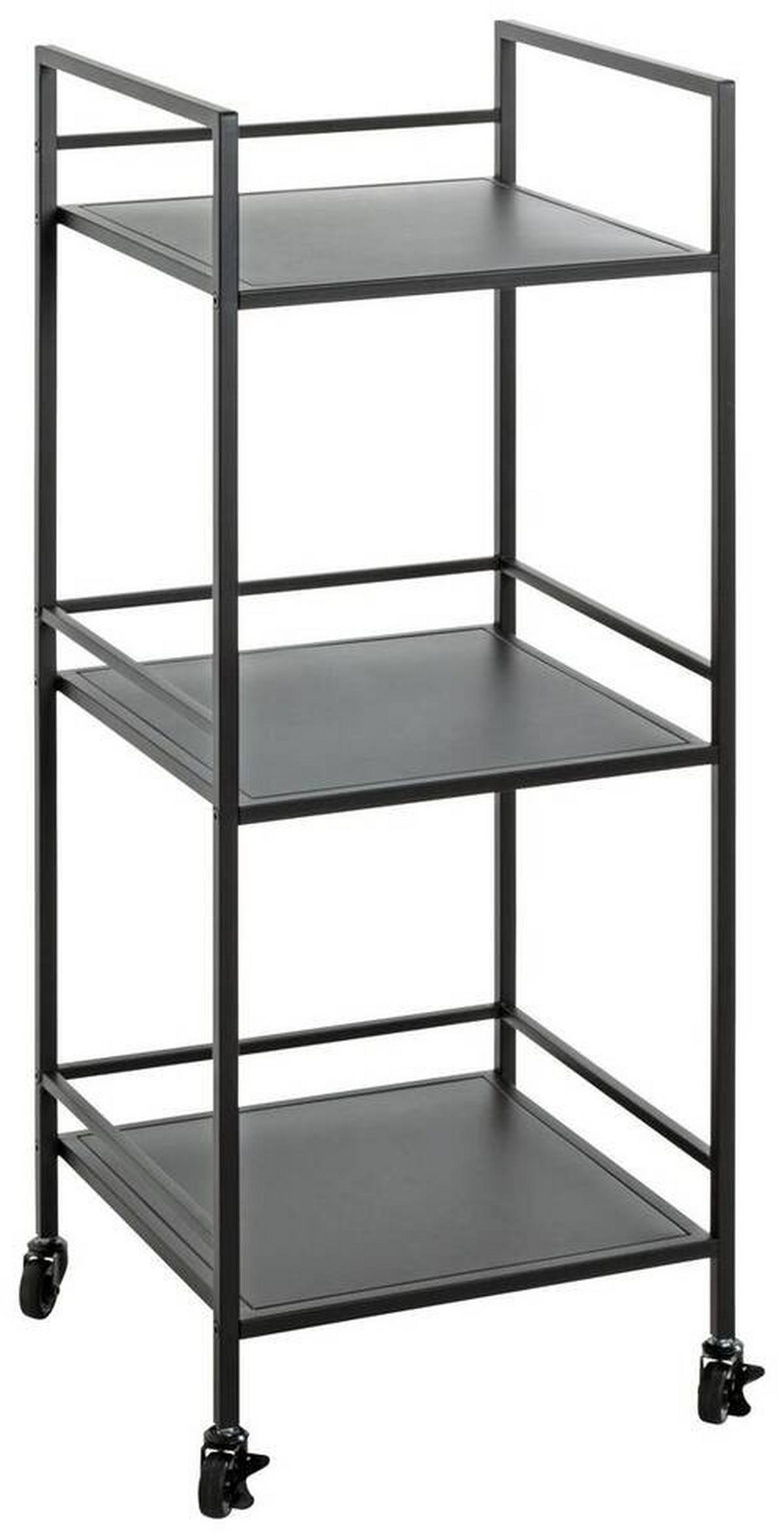 ODKLÁDACÍ STOLEK, černá - černá, Design, kov/plast (35/35/92cm)