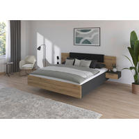 BETTANLAGE 180/200 cm  in Grau, Eiche Artisan  - Eiche Artisan/Grau, MODERN, Holzwerkstoff (180/200cm) - Rauch Möbel