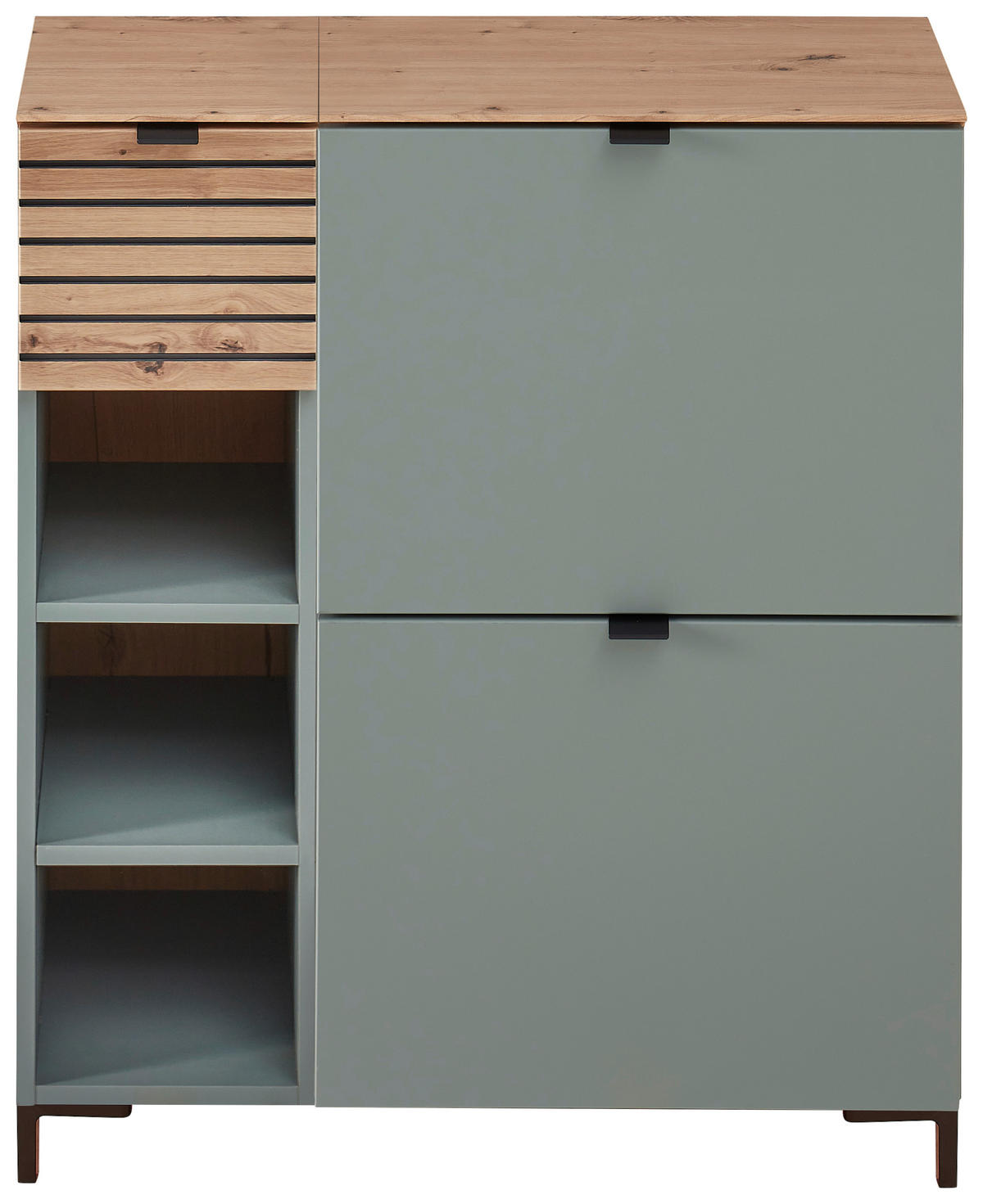 GARDEROBE 5-teilig  in 140/188/37 cm  - Salbeigrün/Eiche Artisan, Design, Holzwerkstoff (140/188/37cm) - Voleo