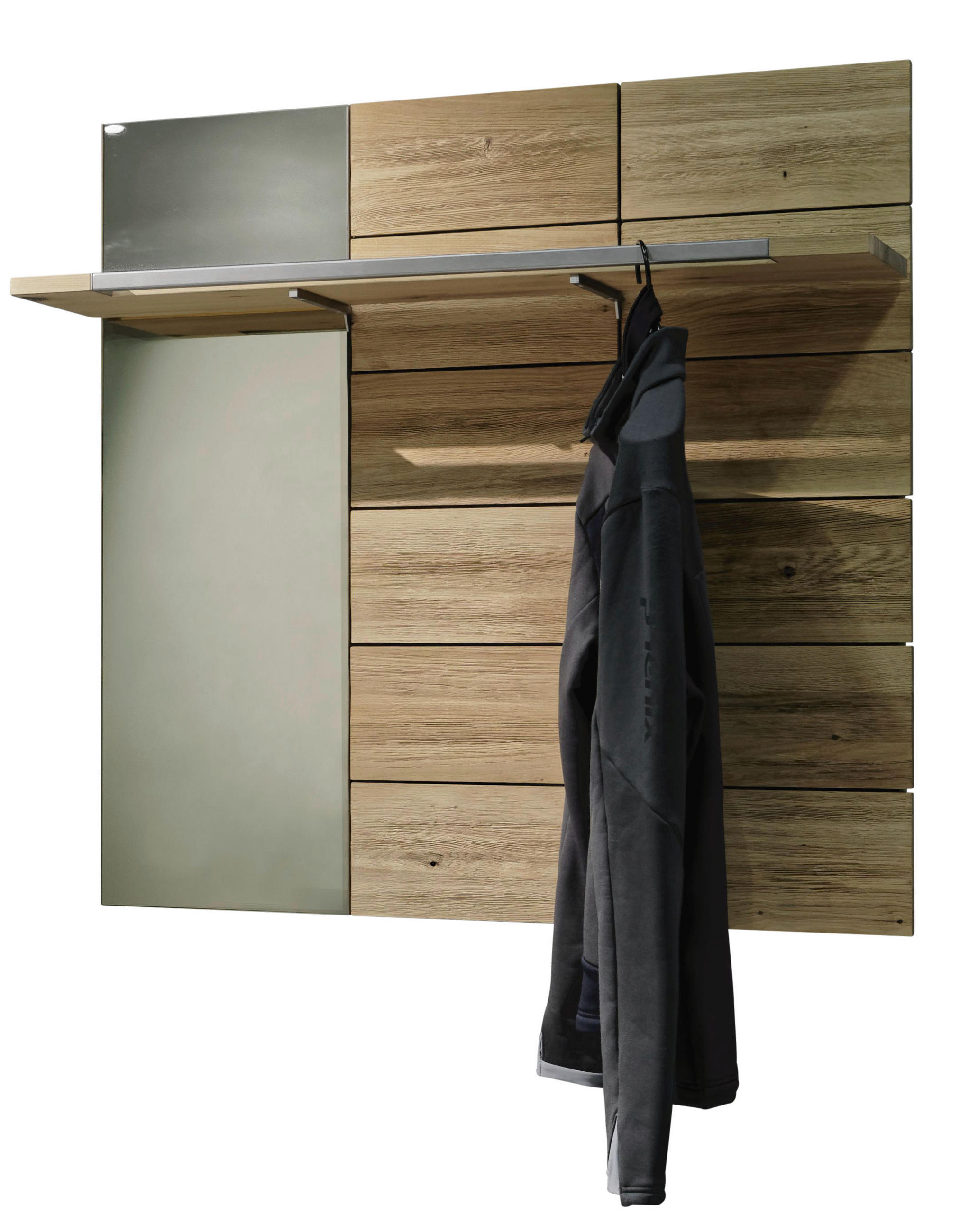 GARDEROBENPANEEL  in 95,6/95,6/32,5 cm  - Eichefarben, Natur, Glas/Holz (95,6/95,6/32,5cm) - Voglauer