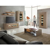 NISKA KOMODA   200/66/52 cm   bela, boja orahovog drveta   - bela/boja orahovog drveta, Dizajnerski, drvo/pločasti materijal (200/66/52cm) - Ambiente