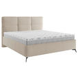 POLSTERBETT gepolstertes Kopfteil, Lattenrost Taupe 140/200 cm  - Taupe/Schwarz, MODERN, Holz/Textil (140/200cm) - Carryhome