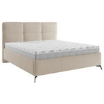 POLSTERBETT gepolstertes Kopfteil, Lattenrost Taupe 140/200 cm  - Taupe/Schwarz, MODERN, Holz/Textil (140/200cm) - Carryhome