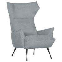 OHRENSESSEL Cord Hellgrau  - Hellgrau/Schwarz, KONVENTIONELL, Textil/Metall (83/110/92cm) - Carryhome