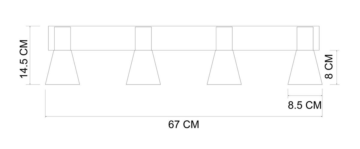 DECKENLEUCHTE    67/11,5/12,5 cm  - Grau, Trend, Metall (67/11,5/12,5cm) - Novel