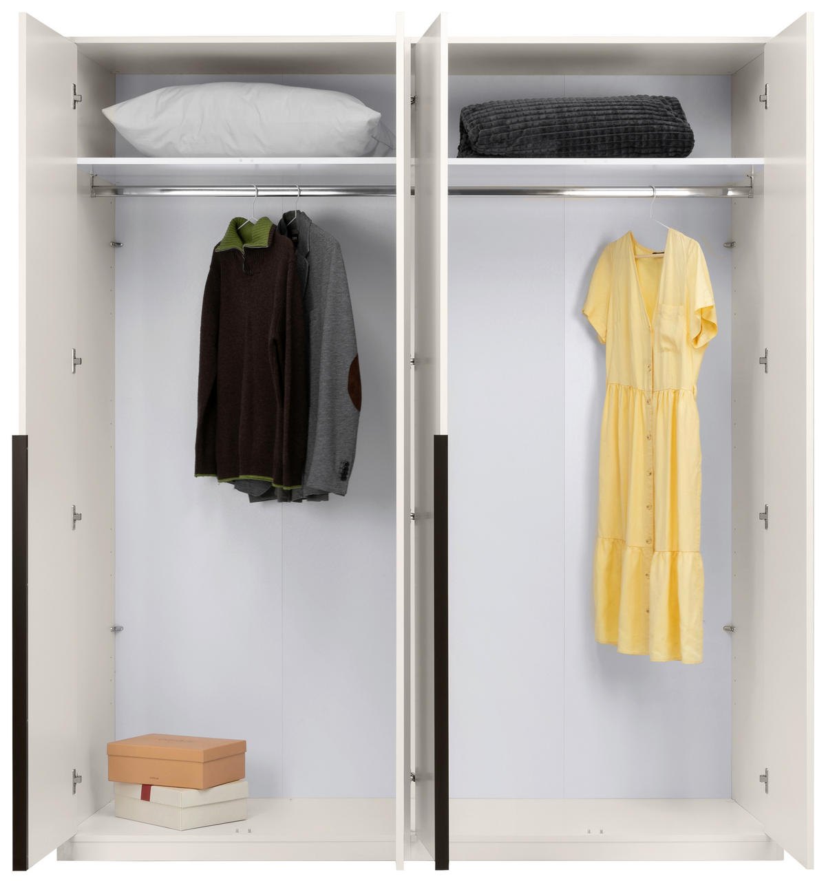 DREHTÜRENSCHRANK Kaschmir  - Kaschmir/Schwarz, Modern, Holzwerkstoff/Metall (185/211/53cm) - MID.YOU