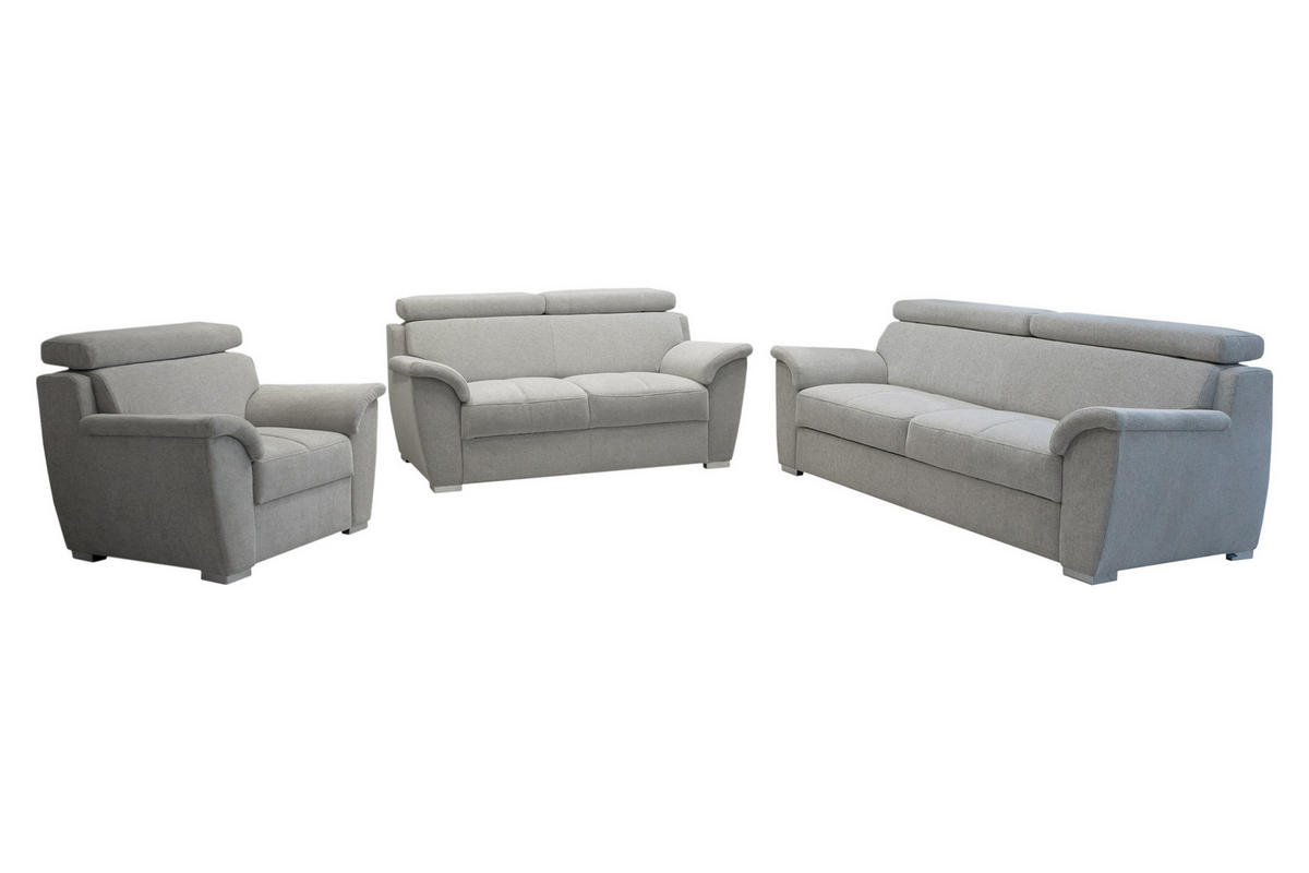 ÜLŐGARNITÚRA textil bézs  - bézs/krómszínű, Basics, műanyag/textil (110/83/100cm) - Andante