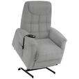 FERNSEHSESSEL  mit Relaxfunktion, Aufstehhilfe Mikrofaser Hellgrau  - Hellgrau/Schwarz, KONVENTIONELL, Kunststoff/Textil (83/113/92cm) - Xora