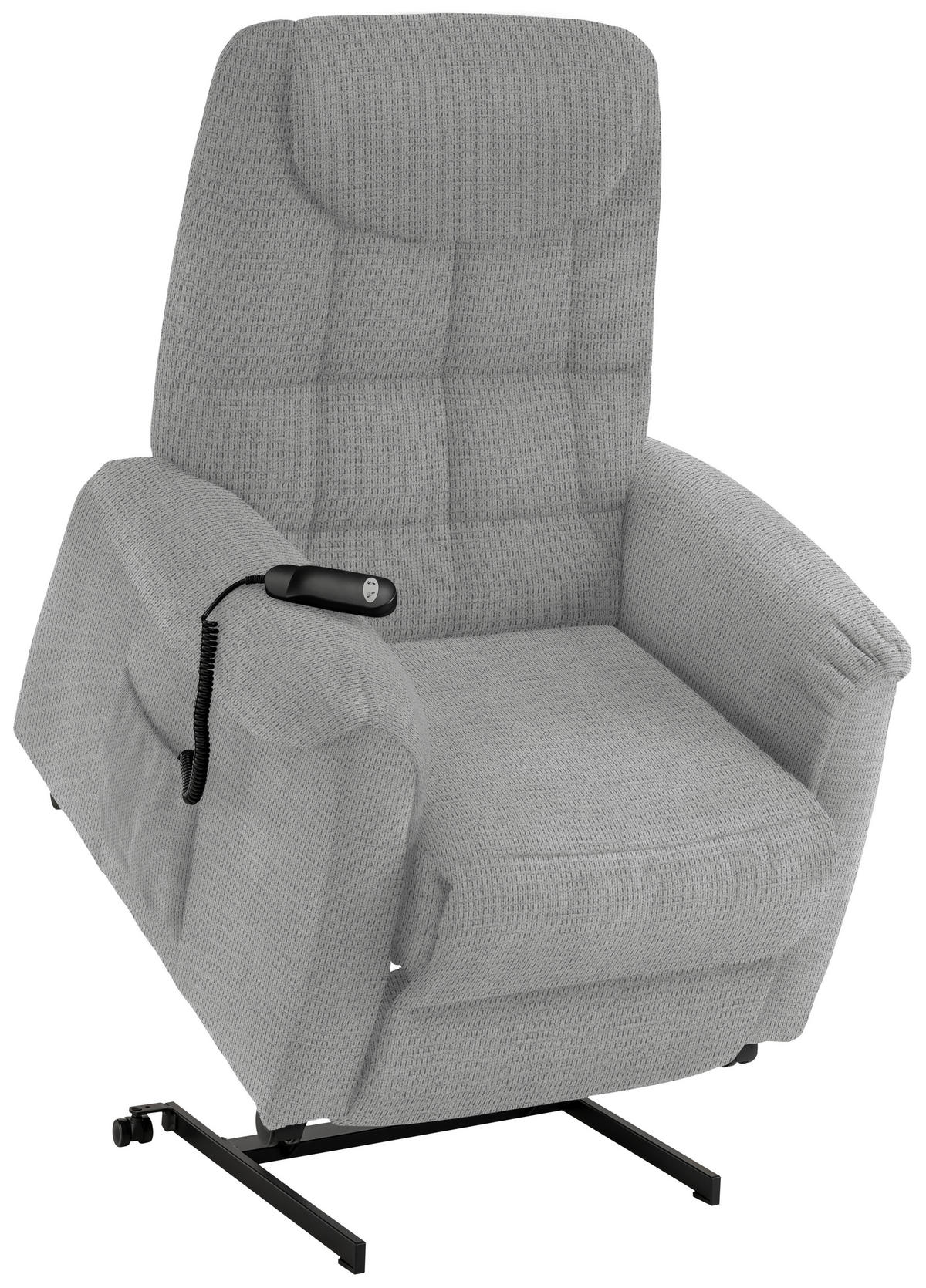 FERNSEHSESSEL in Mikrofaser Hellgrau  - Hellgrau/Schwarz, KONVENTIONELL, Kunststoff/Textil (83/113/92cm) - Xora