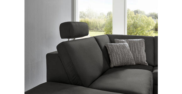 ECKSOFA  in Mikrofaser Anthrazit  242/275 cm  - Anthrazit/Alufarben, Design, Textil/Metall (242/275cm) - Dieter Knoll