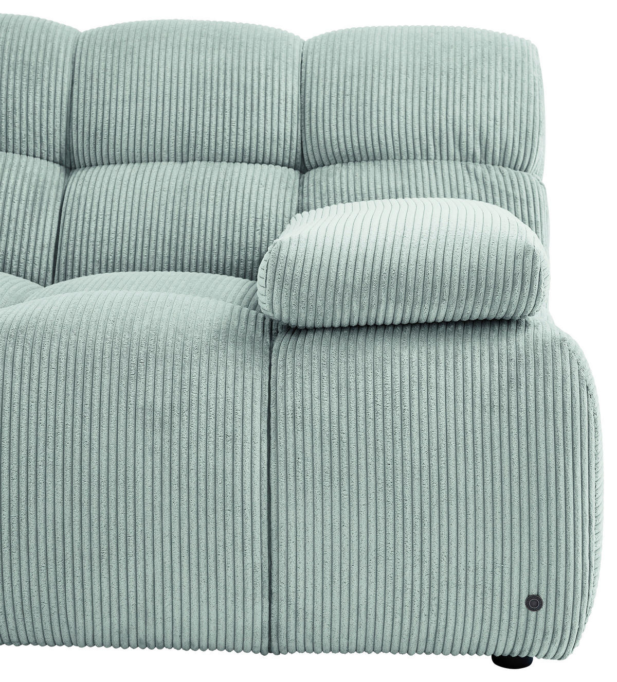 ECKSOFA Pastellblau Cord Rücken echt  - Pastellblau/Schwarz, KONVENTIONELL, Kunststoff/Textil (195/265cm) - Tom Tailor