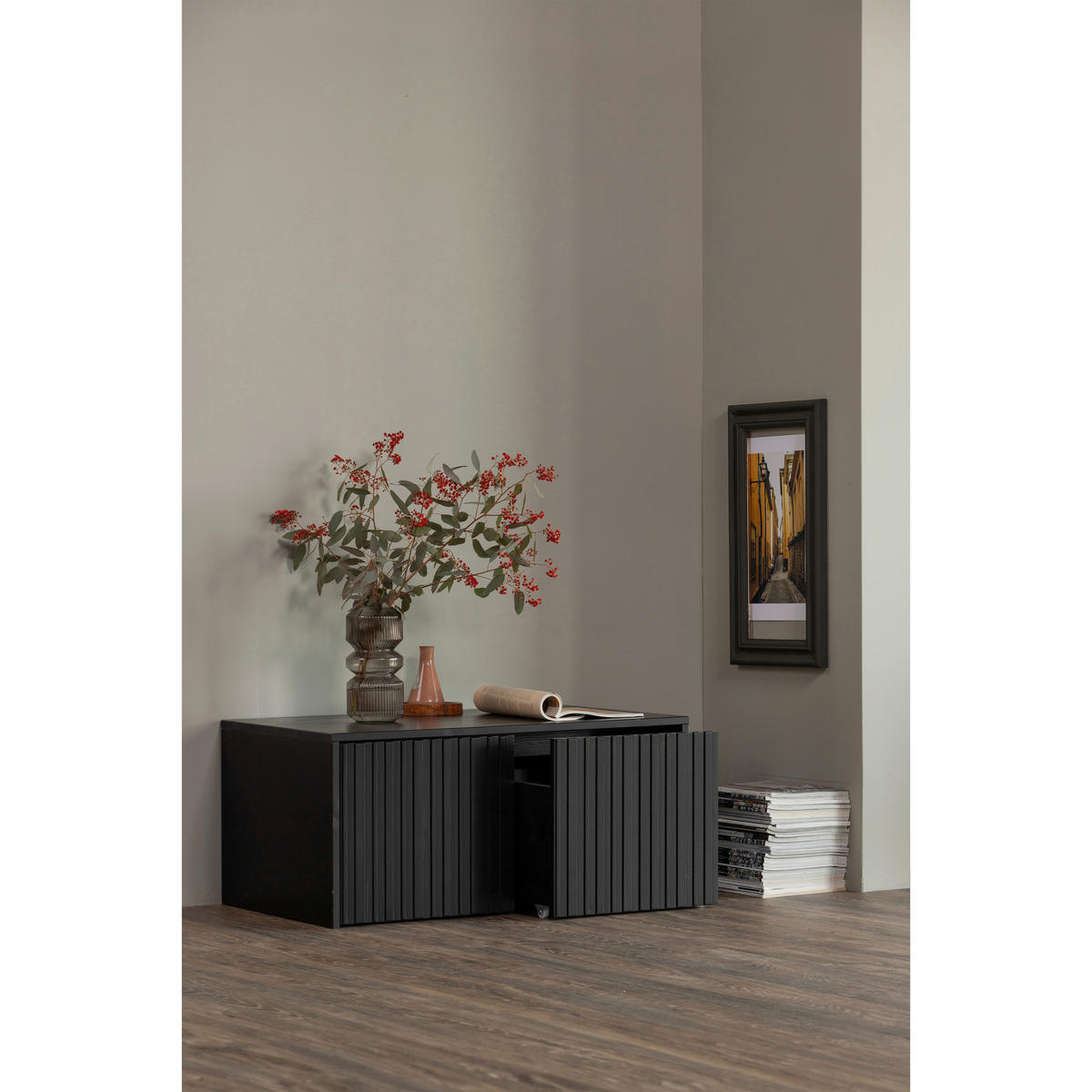 SITZBANK 88/40/50 cm Schwarz Kiefer massiv  - Schwarz, Design, Holz (88/40/50cm) - Livetastic