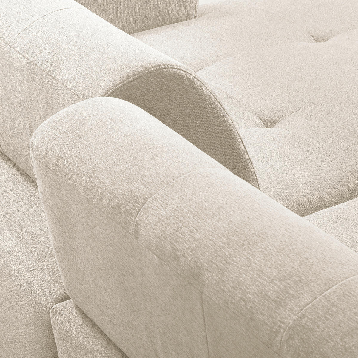 ECKSOFA AUSTIN Beige Flachgewebe Sitztiefenverstellung  - Beige/Schwarz, Design, Kunststoff/Textil (286/169cm) - Livetastic