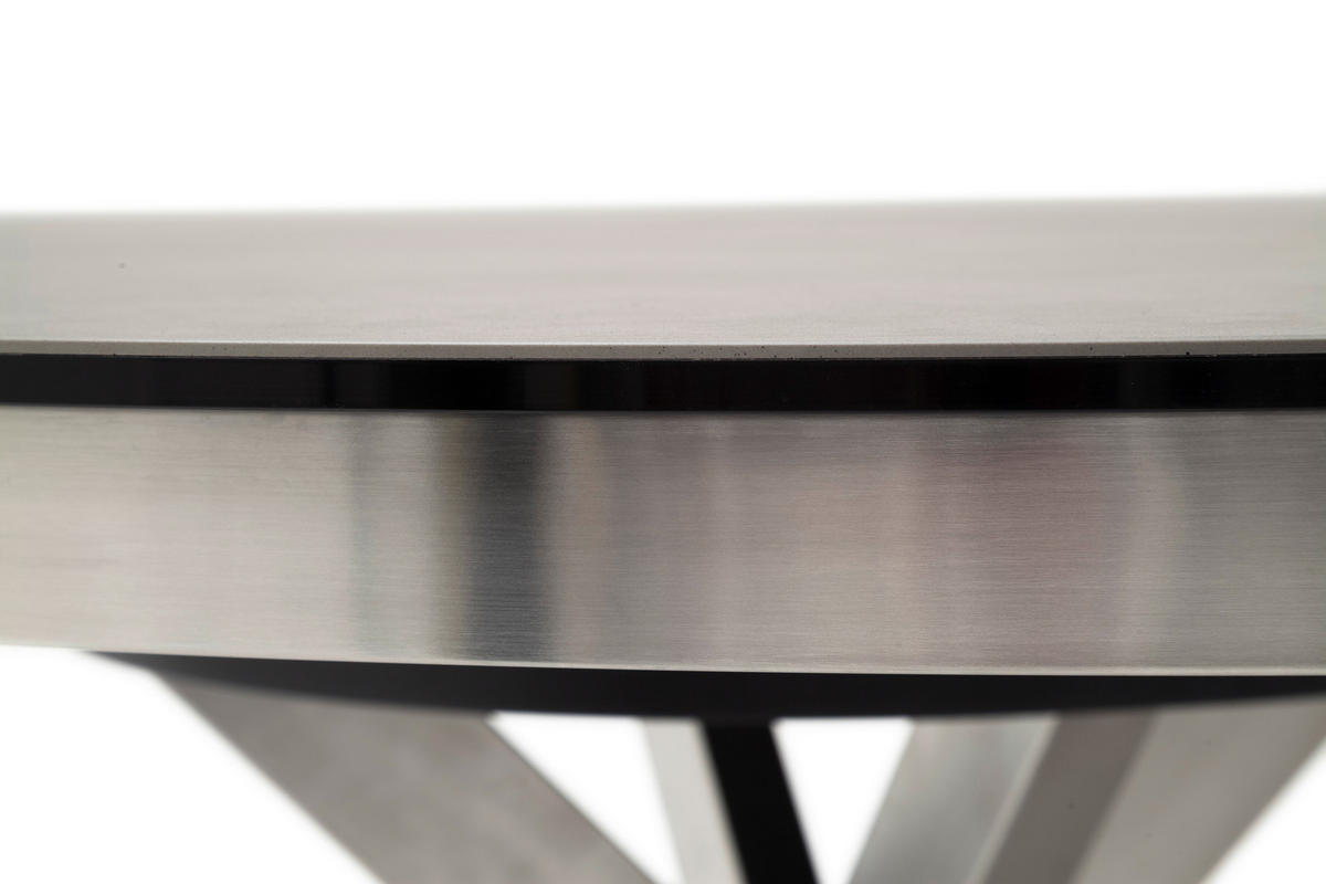 ESSTISCH in Metall, Keramik 120/120/76 cm  - Edelstahlfarben/Anthrazit, Design, Keramik/Metall (120/120/76cm) - Livetastic
