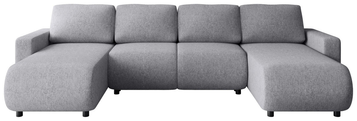 WOHNLANDSCHAFT Grau Webstoff  - Schwarz/Grau, MODERN, Kunststoff/Textil (150/312/150cm) - Xora