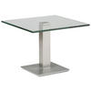 BEISTELLTISCH 60/60/46-65 cm Edelstahlfarben, Nickelfarben quadratisch  - Edelstahlfarben/Nickelfarben, Design, Glas/Kunststoff (60/60/46-65cm)