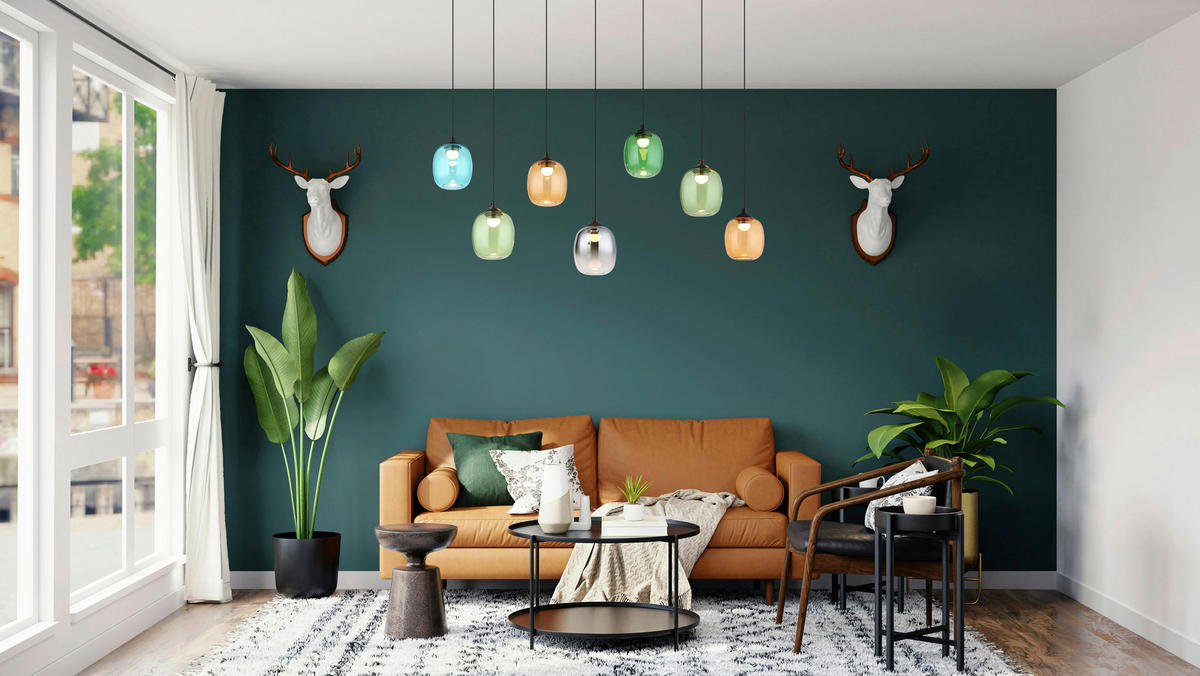 ZÁVĚSNÉ LED SVÍTIDLO, 102/32/150 cm - šedá/oranžová, Lifestyle, kov/plast (102/32/150cm)