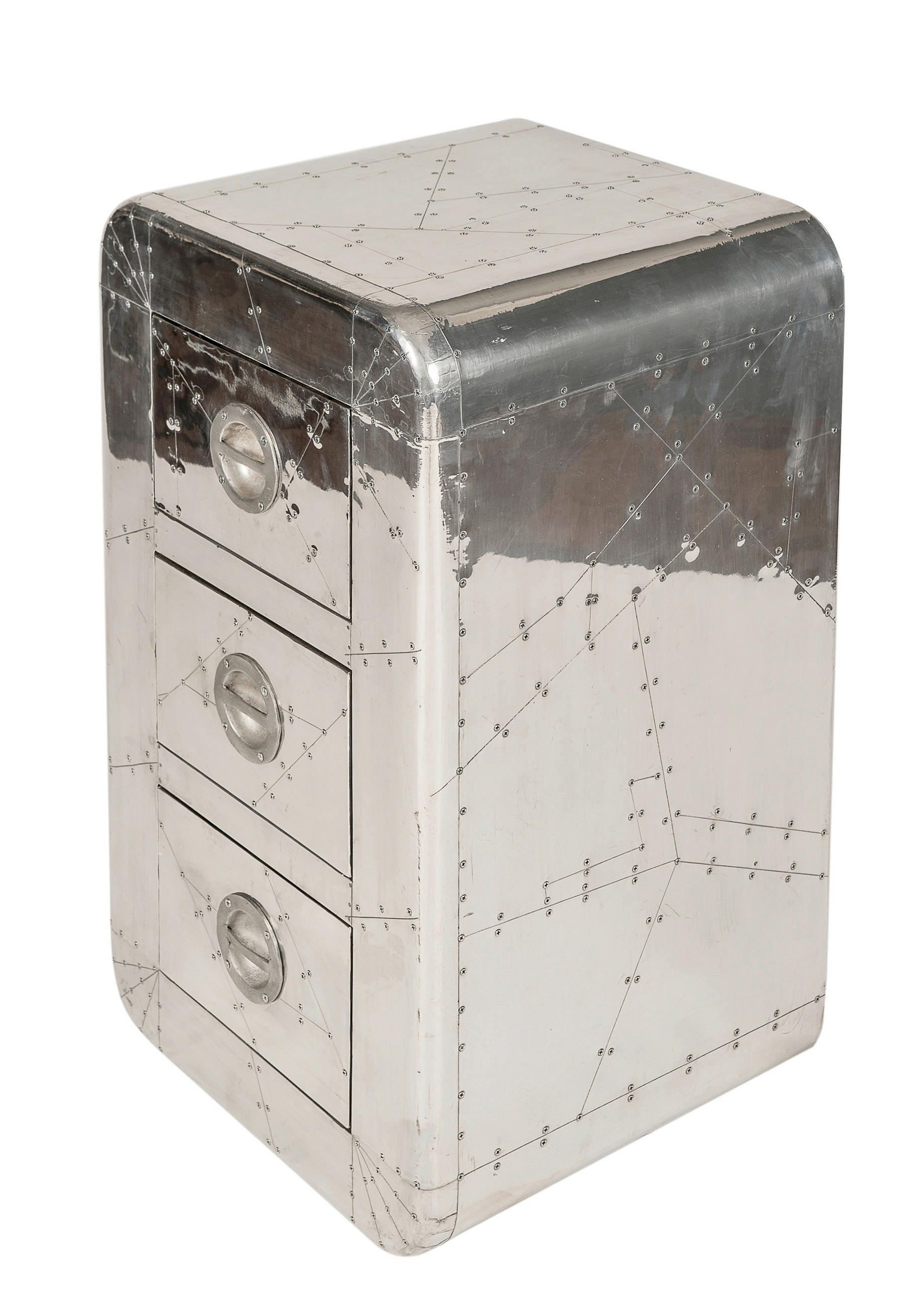 KOMMODE , 45/80/40 cm, 3 Schublade(n)  - Silberfarben, Design, Holz/Holzwerkstoff (45/80/40cm) - MID.YOU