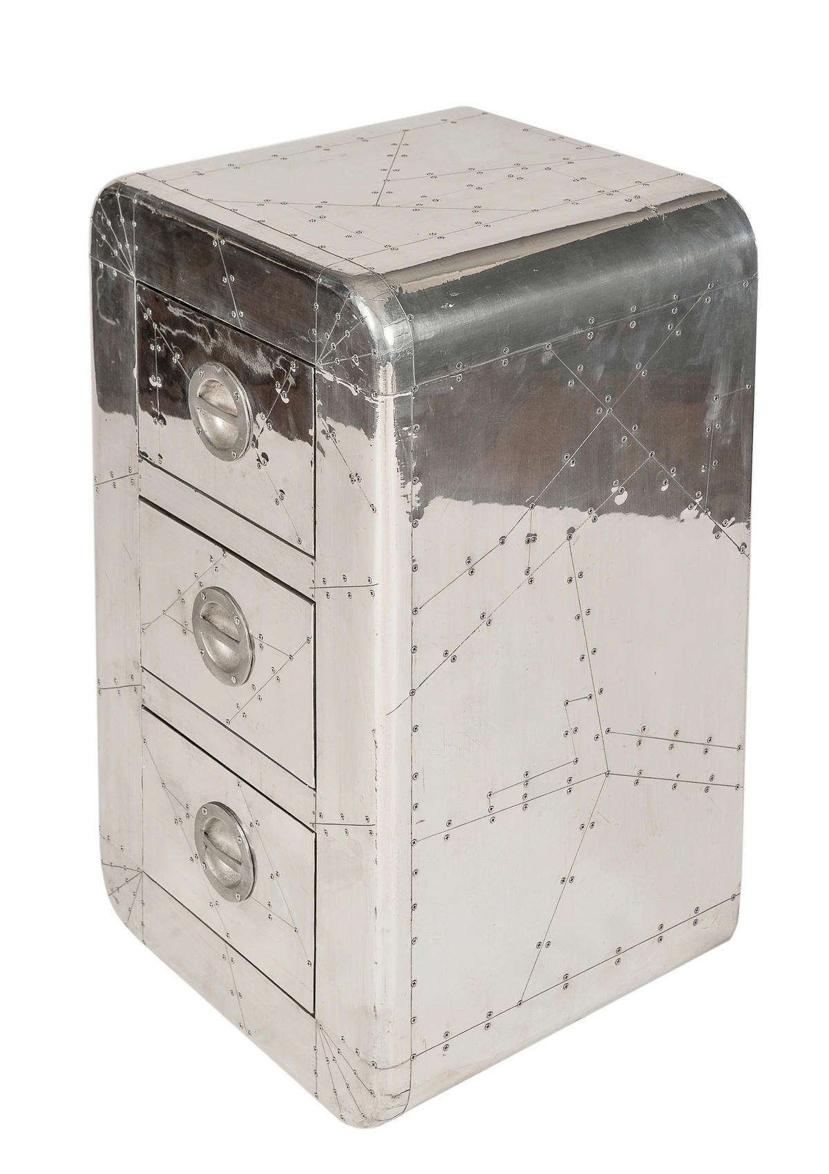 KOMMODE , 45/80/40 cm, 3 Schublade(n)  - Silberfarben, Design, Holz/Holzwerkstoff (45/80/40cm) - MID.YOU