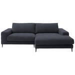 ECKSOFA  in Flachgewebe Dunkelgrau  253/177 cm  - Dunkelgrau/Schwarz, Design, Textil/Metall (253/177cm) - Dieter Knoll
