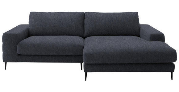 ECKSOFA  in Flachgewebe Dunkelgrau  253/177 cm  - Dunkelgrau/Schwarz, Design, Textil/Metall (253/177cm) - Dieter Knoll