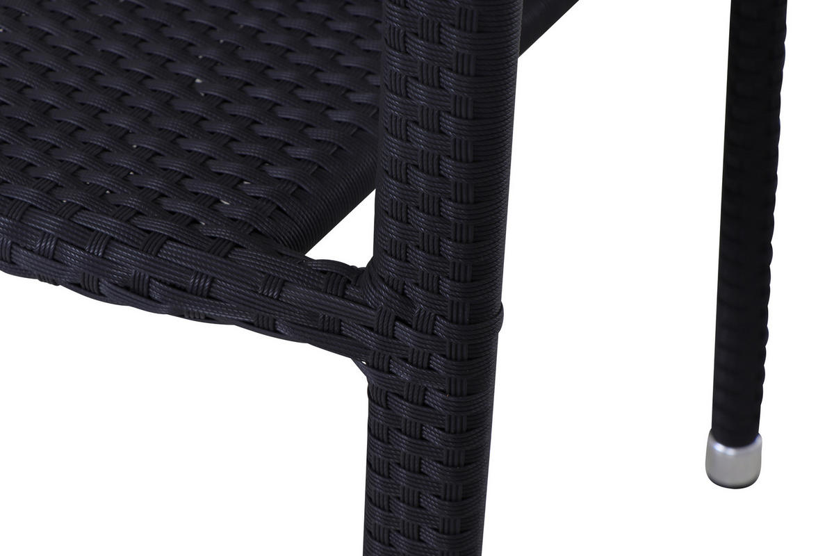 GARTENSESSEL-SET Metall, Kunststoff Schwarz  - Schwarz, MODERN, Kunststoff/Metall (56/83/60cm) - Gardenson