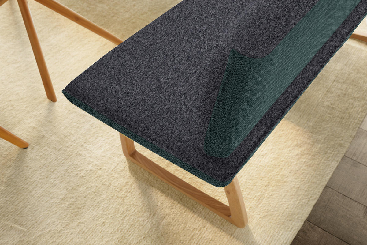 ECKBANK in Textil Petrol, Dunkelgrau  - Eichefarben/Dunkelgrau, Design, Holz/Textil (162/237cm) - Koinor