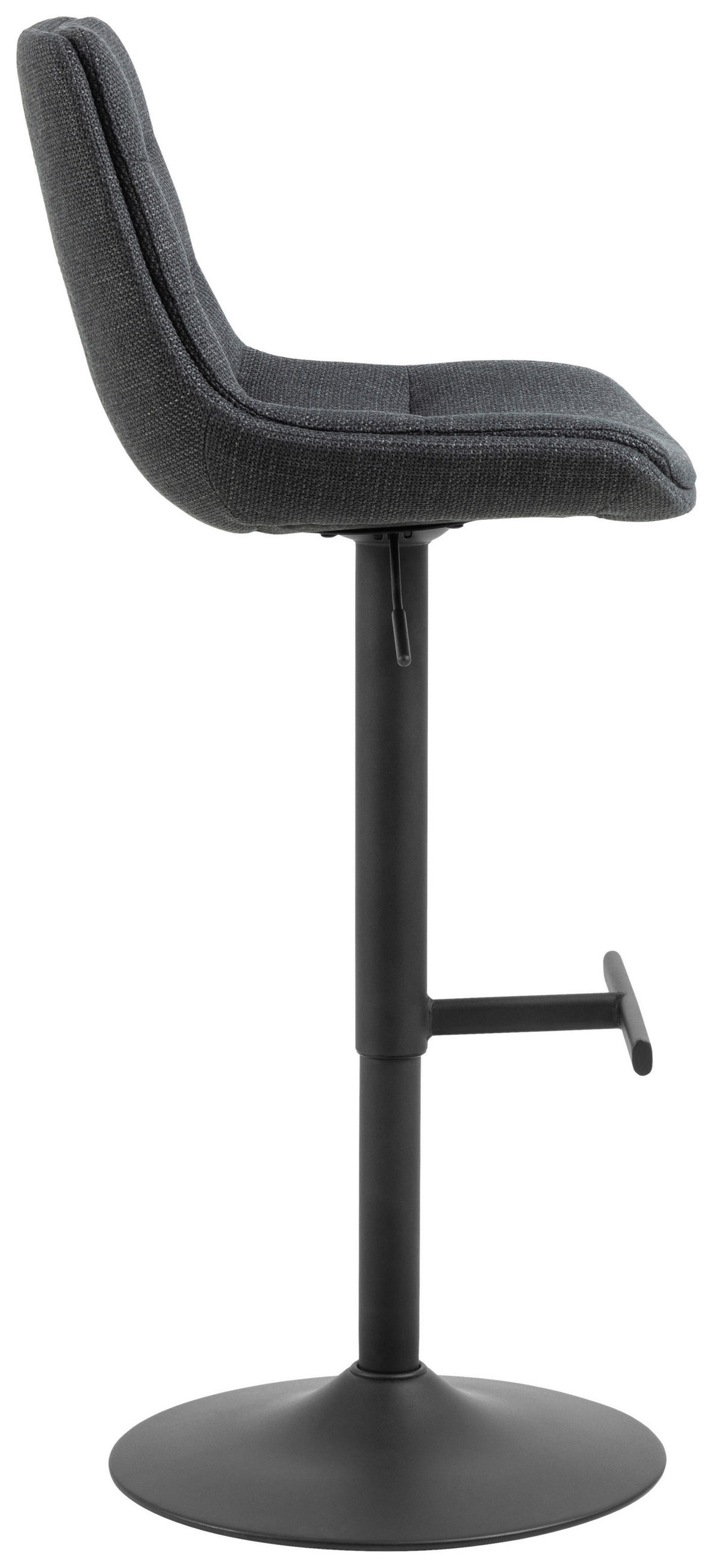 BARHOCKER in Dunkelgrau  - Dunkelgrau/Schwarz, Design, Textil/Metall (47/95/52,5cm) - MID.YOU