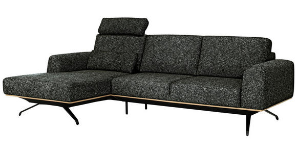 ECKSOFA in Struktur Waldgrün  - Waldgrün/Schwarz, Design, Textil/Metall (157/262cm) - Novel