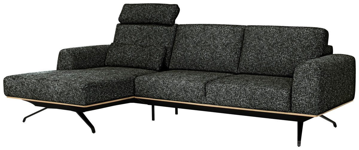 ECKSOFA in Struktur Waldgrün  - Waldgrün/Schwarz, Design, Textil/Metall (157/262cm) - Novel