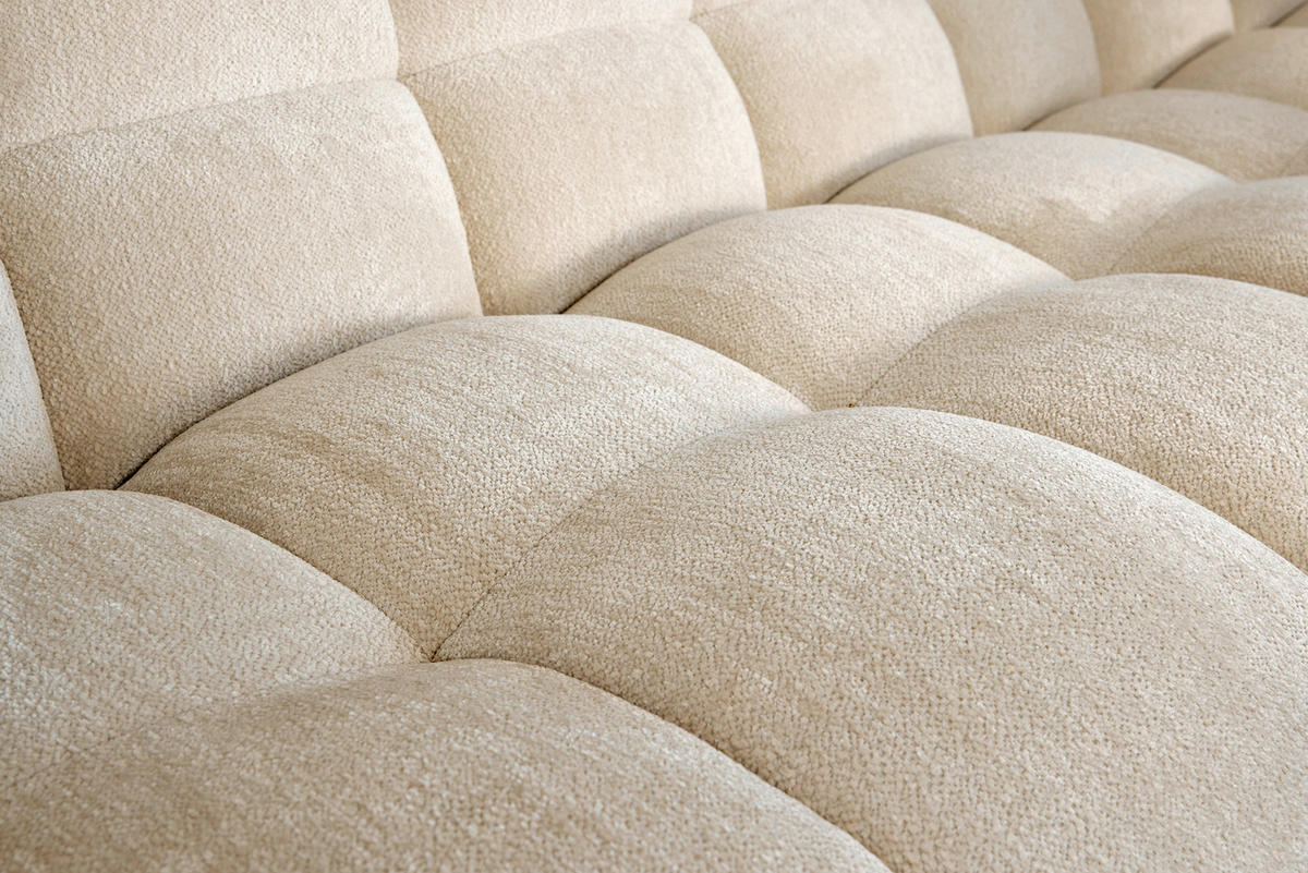 ECKSOFA RELAX BUBBLE CORNER L-L EU Beige Bouclé  - Beige/Schwarz, MODERN, Holz/Kunststoff (305/159cm) - Livetastic