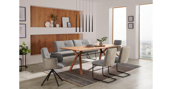 SCHWINGSTUHL in Stahl Flachgewebe - Beige/Schwarz, Design, Textil/Metall (48/91/62cm) - Dieter Knoll