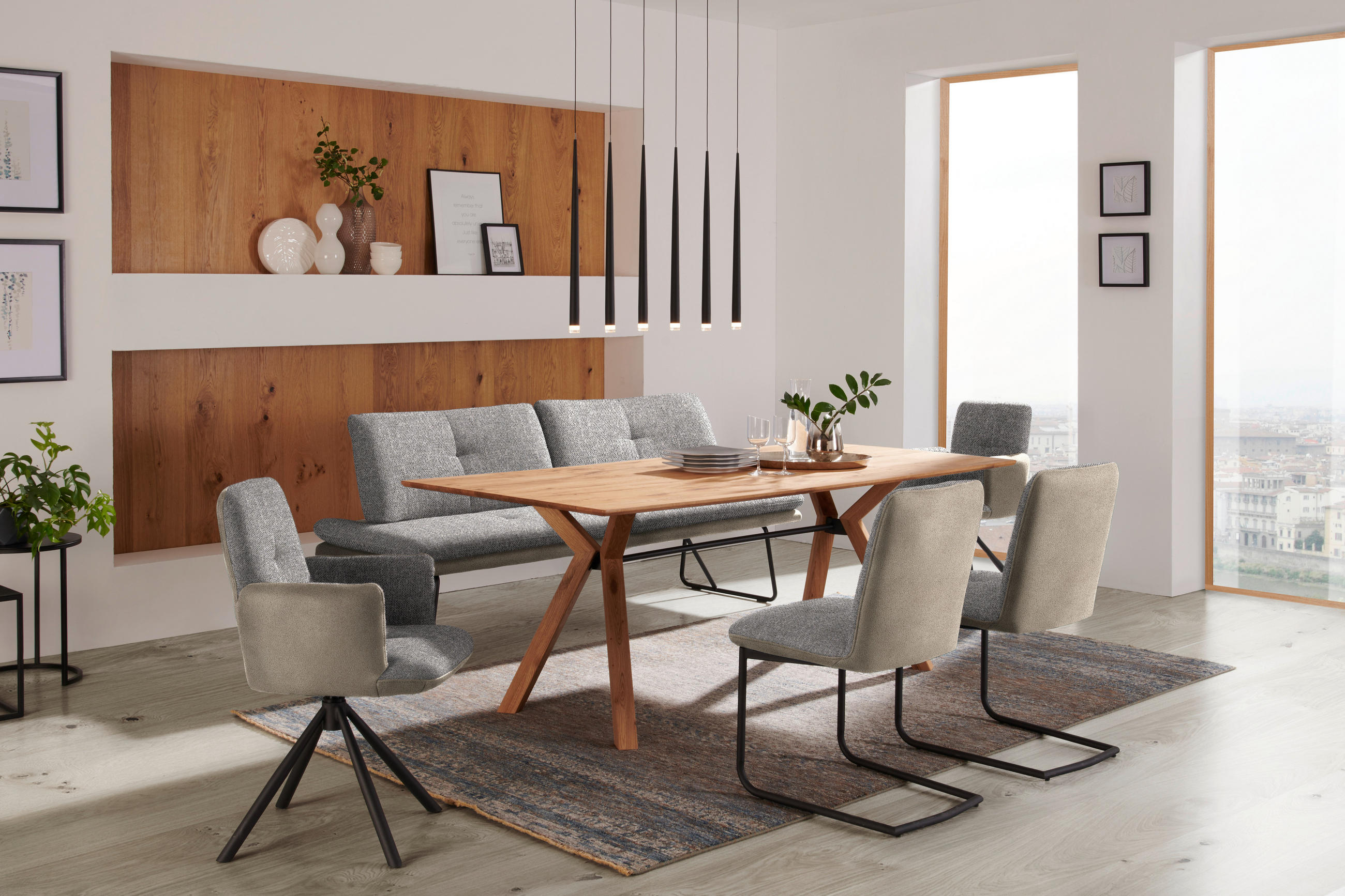 ARMLEHNSTUHL  in Stahl Flachgewebe  - Blau/Beige, Design, Textil/Metall (58/91/62cm) - Dieter Knoll