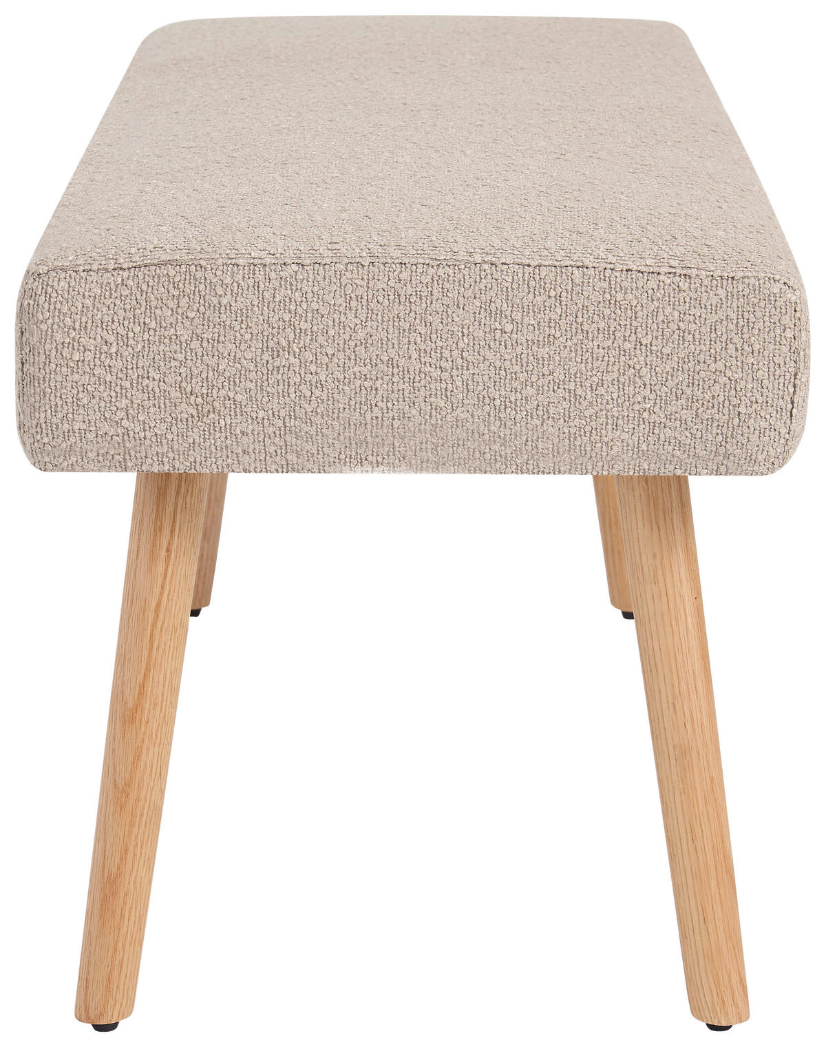 SITZBANK 98/42/40 cm Fleece Braun, Eichefarben Eiche massiv  - Eichefarben/Braun, KONVENTIONELL, Holz/Textil (98/42/40cm) - VanDerken