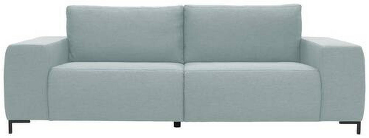 BIGSOFA Webstoff Blau  - Blau/Schwarz, Design, Textil/Metall (242/88/88cm) - LOOKS by W.Joop