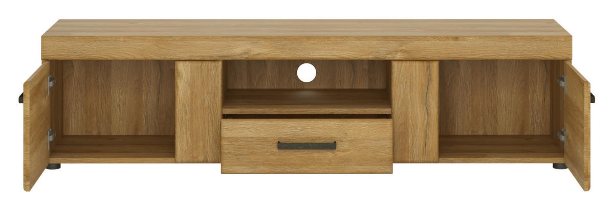 TV-ELEMENT barve hrasta  - barve kroma/črna, Design, umetna masa/leseni material (157/40/41cm) - Landscape