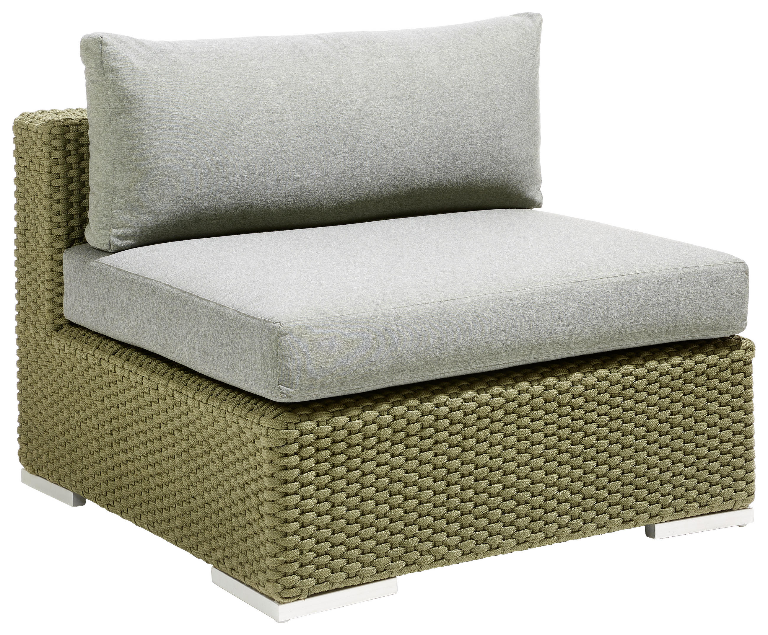 LOUNGEMITTELTEIL Olivgrün Aluminium - Olivgrün, MODERN, Kunststoff/Textil (90/64/90cm) - Jan Kurtz